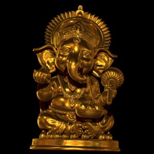 Golden Lord Baal Ganesha Idol – Glossy Finish