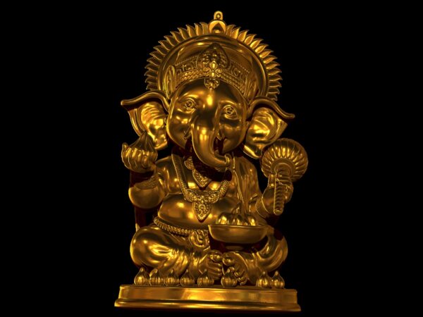 Golden Lord Baal Ganesha Idol – Glossy Finish