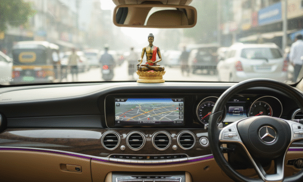 Buddha Idol for Home Decor – Antique Gold Painted | Meditation Statue for Temple, Car Dashboard & Gifts