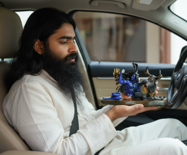 Handcrafted Lord Shiva with Nandi Idol – Antique Golden Finish | Spiritual Home Décor Statue