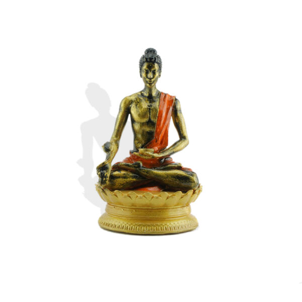 Buddha Idol for Home Decor – Antique Gold Painted | Meditation Statue for Temple, Car Dashboard & Gifts
