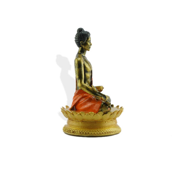 Buddha Idol for Home Decor – Antique Gold Painted | Meditation Statue for Temple, Car Dashboard & Gifts
